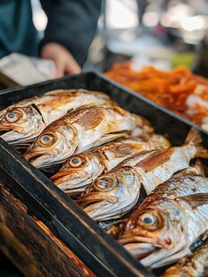 新鲜烤制海鱼待品尝