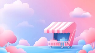 梦幻购物车的童话场景