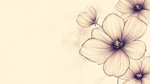手绘淡雅花卉背景图