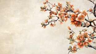 古风绽放桃花枝