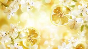 梦幻柠檬花绽放背景图