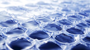 蓝色气泡膜细节特写