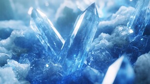 梦幻蓝水晶矿物特写