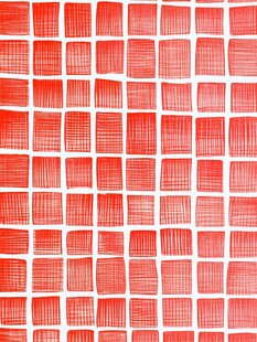 红色方格手绘风纹理图案
