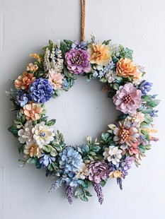 多彩手工花卉装饰花环