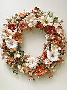 手工花卉编织花环