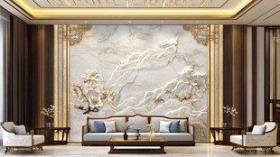 奢华中式客厅背景墙设计