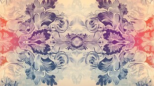 复古花卉对称图案纹理