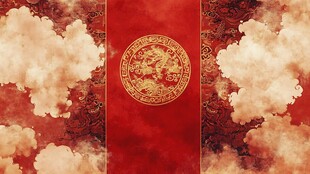 中式古典云纹龙纹背景图
