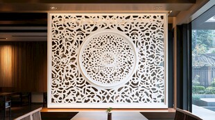 中式雕花屏风 雅致空间装饰