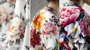 多彩花卉图案服饰面料展示