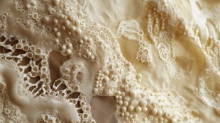 精致蕾丝面料细节特写