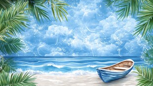 海滨小船 邂逅夏日浪漫