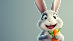 快乐兔子抱胡萝卜