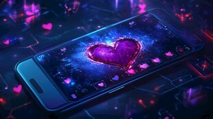 梦幻爱心手机主题画面