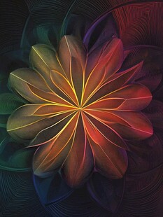 绚丽多彩抽象花朵图案