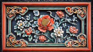 中式雕花 花卉装饰艺术