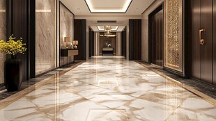 奢华大理石酒店走廊过道