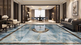 豪华新中式风格客厅全景