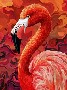 火烈鸟的绚丽艺术绘景