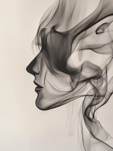 烟雾幻化成的神秘人脸