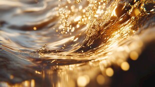 金色水波荡漾的美妙瞬间