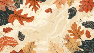 秋季落叶装饰背景图