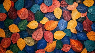 多彩秋叶铺就绚丽画面