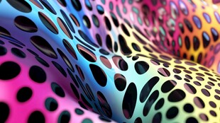 多彩孔洞纹理创意3D图案