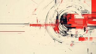 抽象红黑几何线条艺术图