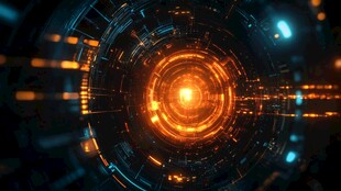 科技感十足的未来光效圆环