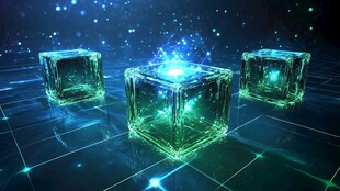 科技感发光立方体背景图