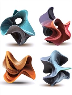 多彩立体抽象几何造型