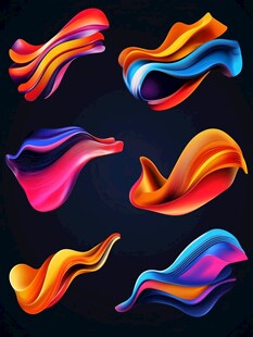 多彩流体动感抽象艺术图形