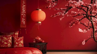 中式红墙卧室的雅致风情