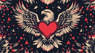 鹰心图案 独特艺术风设计