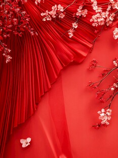 红绸繁花 中式浪漫意象