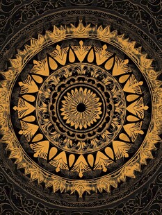 金色华丽圆形装饰图案