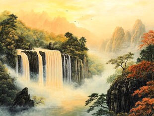 壮美山水间的瀑布奇观