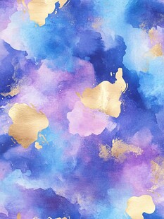 梦幻水彩金箔抽象背景图