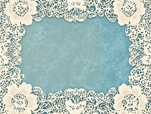 蕾丝花边蓝色背景装饰图