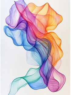 梦幻色彩流动抽象线条图