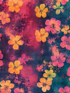 缤纷花卉图案背景纹理