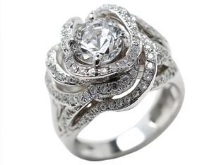 璀璨钻石玫瑰造型戒指