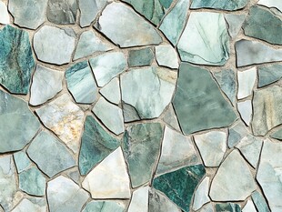 绿宝石色碎拼石墙面纹理