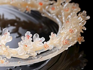 玉雕花环形摆件