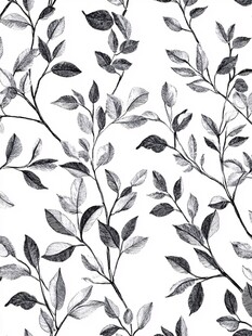 黑白树叶图案无缝背景图