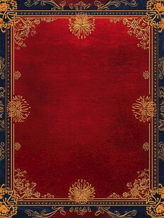 复古华丽红底花纹边框背景