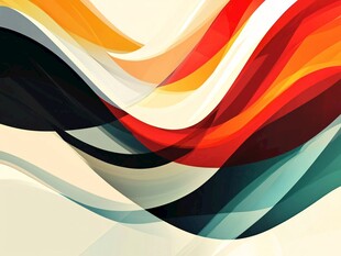 多彩动感曲线抽象艺术图