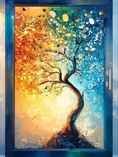 梦幻双色彩绘艺术之树
